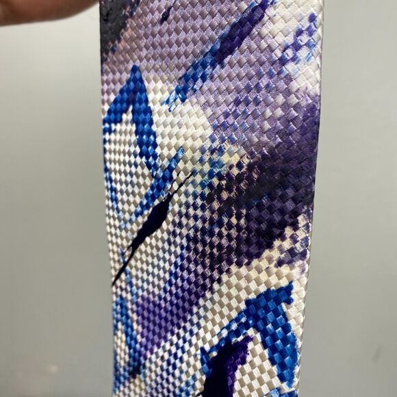 Imani Uomo Tie Men's 61x3.25 White Painted Unique Rare Medallion Signed Unique! - Picture 3 of 12